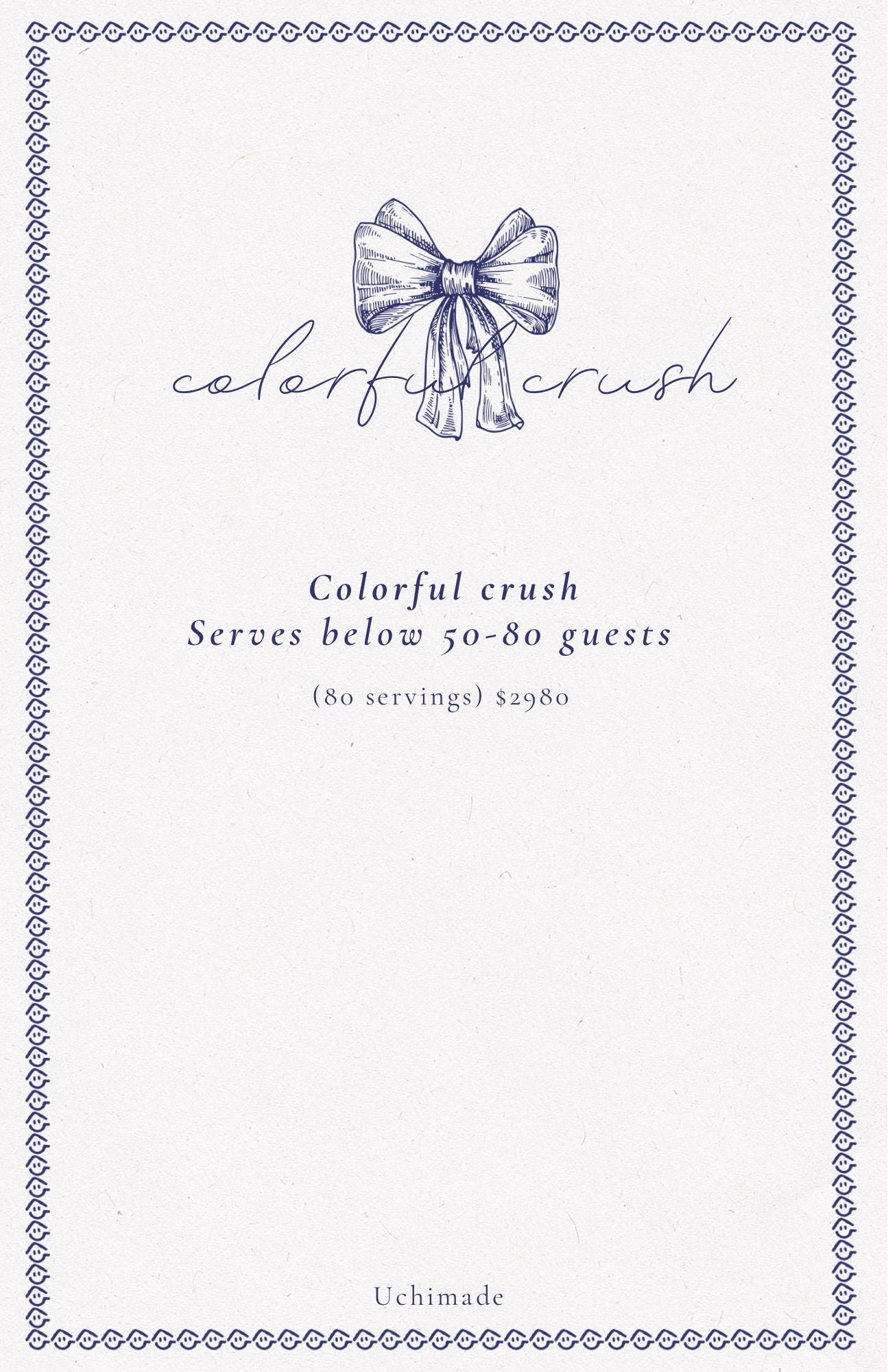Colourful crush menu